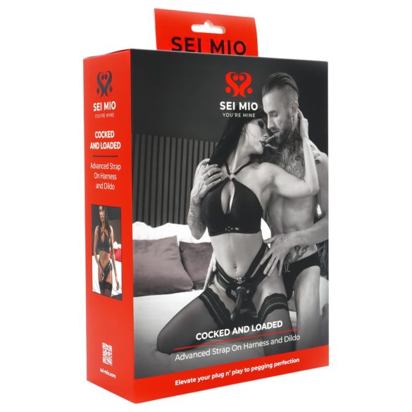 Sei Mio - Festbar strap-on dildo med sele - 15 cm (svart)