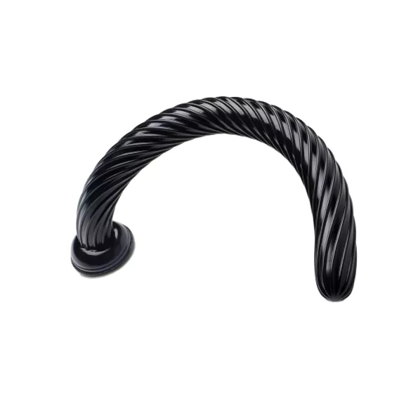 Hosed Spiral Analslange 19 - sugekopps dildo (svart)