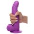 XR Brands POP - sugekopp dildo med testikler - 19 cm (lilla)