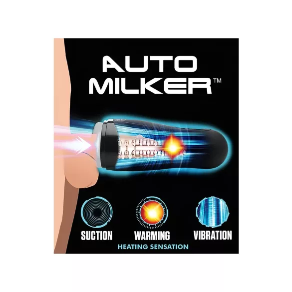 Lovebotz Auto Milker - vanntett suge-vibrerende masturbator (svart)