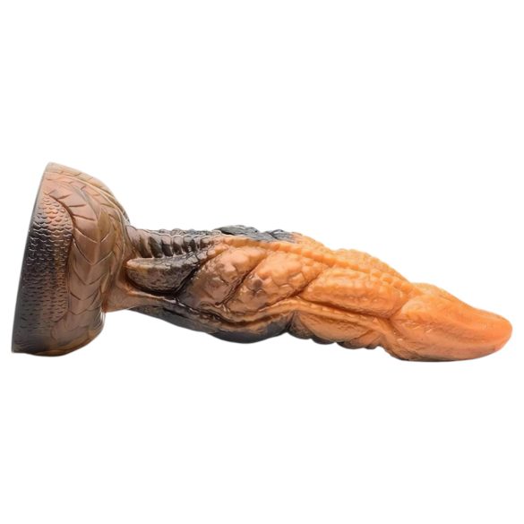 Creature Cocks Ravager - teksturert silikon dildo - 20cm (oransje)