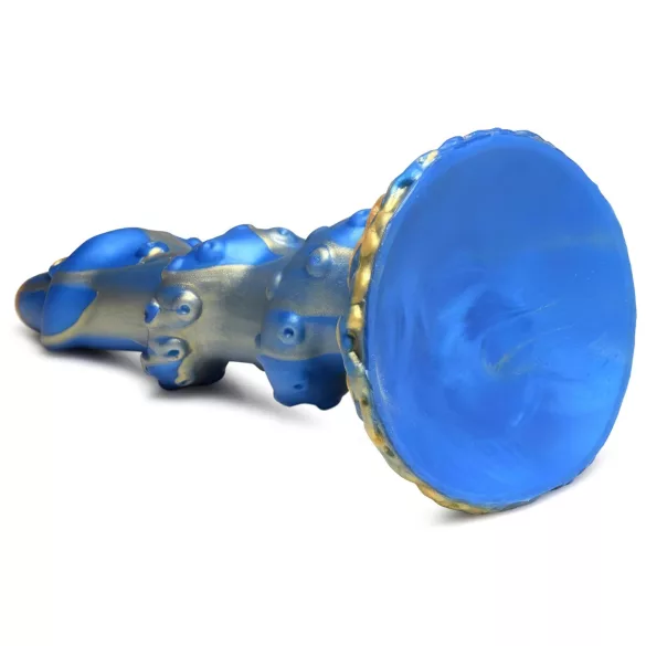 Creature Cocks Kraken - spiralformet blekksprutdildo - 21cm (gull-blå)