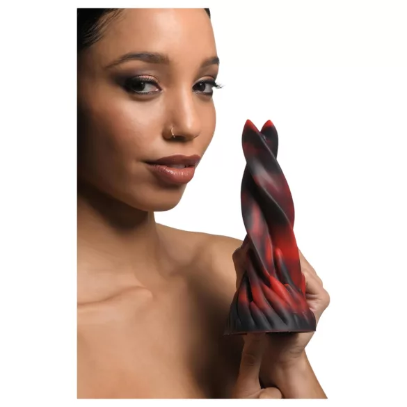 Creature Cocks Hell Kiss - vridd silikon­dildo - 19 cm (rød)