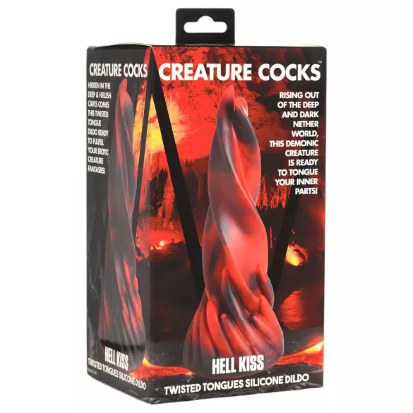 Creature Cocks Hell Kiss - vridd silikon­dildo - 19 cm (rød)