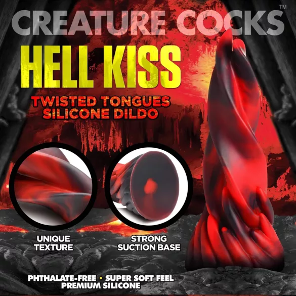 Creature Cocks Hell Kiss - vridd silikon­dildo - 19 cm (rød)