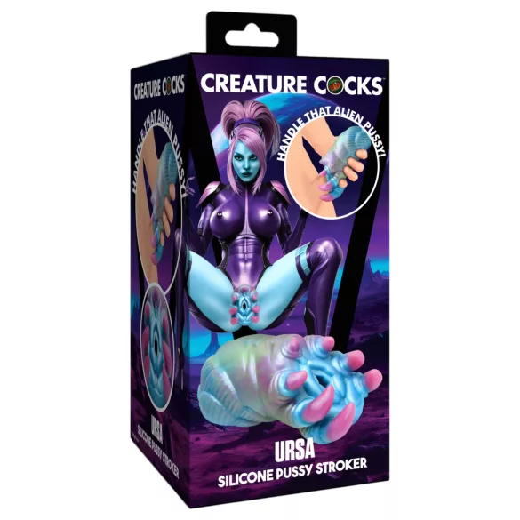 Creature Cocks Ursa - Silikon Romvesen Vagina (Blå-rosa)