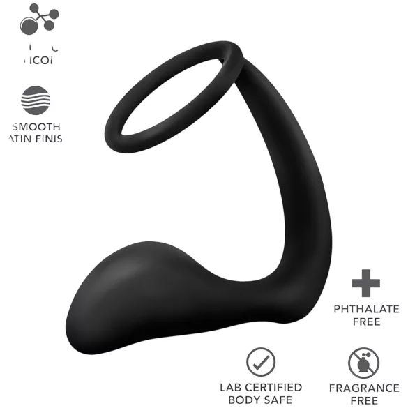 Anal Eventyr Platina - anal dildo med penisring (svart)