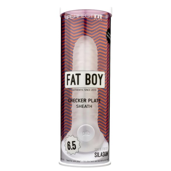 Fat Boy Rutete Boks - penismansjett (17cm) - hvit