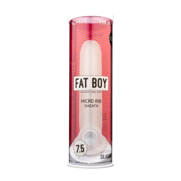 Fat Boy Micro Ribbed - Penis Sleeve (19cm) - Hvit