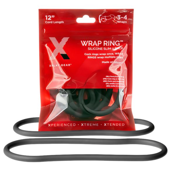 Perfect Fit Slim Wrap 12 - tynn penisring - svart (30 cm)