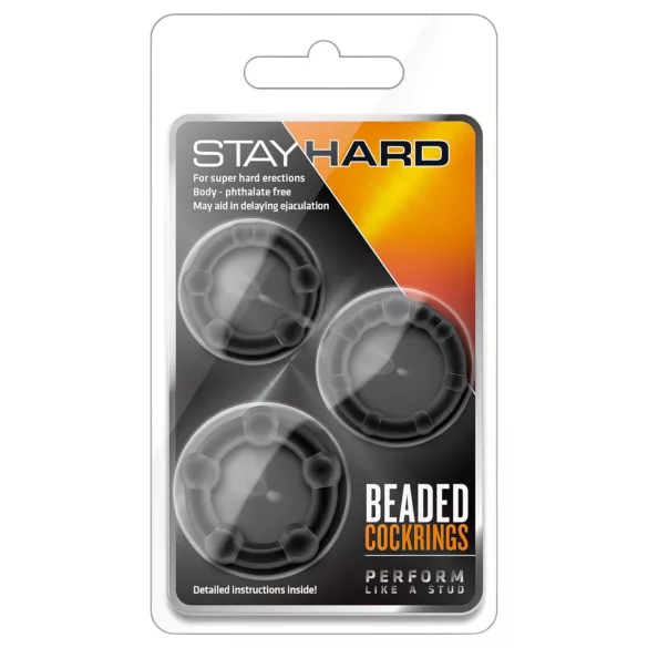 Stay Hard - penisring sett (svart)