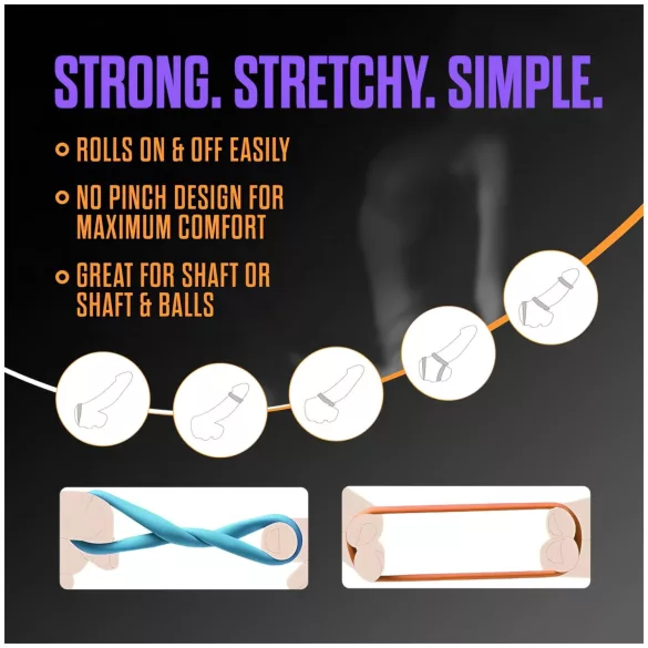 King of the Ring - Penisringsett - Fargerik (6 stk)