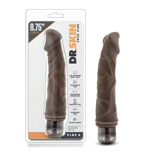 Dr. Skin Vibe No.6 - Realistisk vibrator (brun)