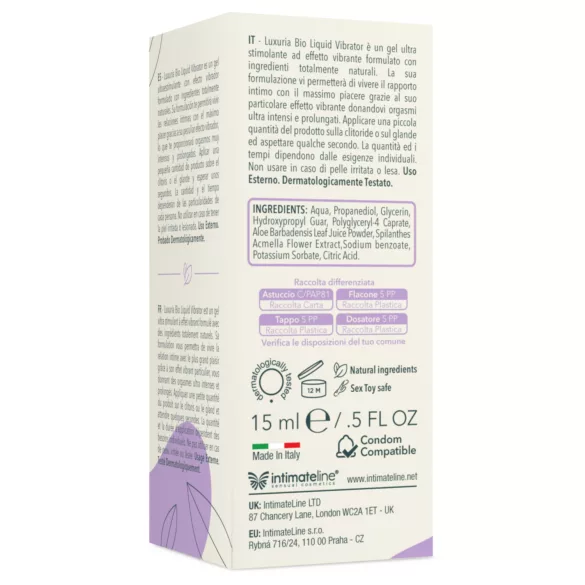 Intimateline Luxuria BIO - flytende vibratorgel for kvinner (15 ml)