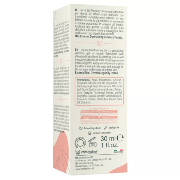 Intimateline Luxuria BIO - varmende pirregel for kvinner (30 ml)
