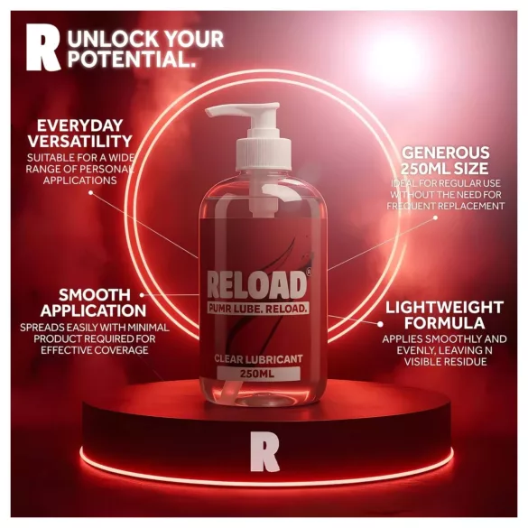 Reload - gjennomsiktig, vannbasert glidemiddel i pumpeflaske (250 ml)