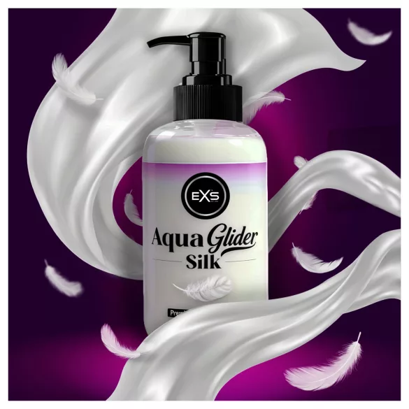 EXS AquaGlider Silk - silkemyk vannbasert glidemiddel i pumpeflaske (250 ml)