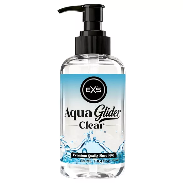 EXS AquaGlider Clear - gjennomsiktig, vannbasert glidemiddel i pumpeflaske (250 ml)