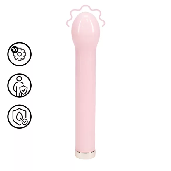 Loveline - glassvibrator med rund topp (rosa)