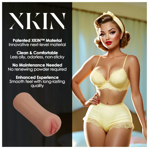 XKIN Party Slut Bettie - realistisk kunstig vagina‑masturbator (naturfarget)