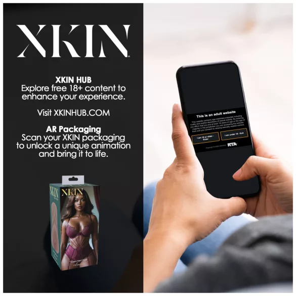 XKIN Next Door Amani - realistisk kunstig vagina-masturbator (mørk naturfarge)