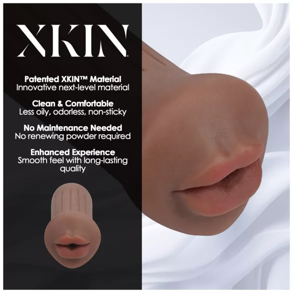 XKIN - kunstig munn-masturbator - S (mørk naturfarge)
