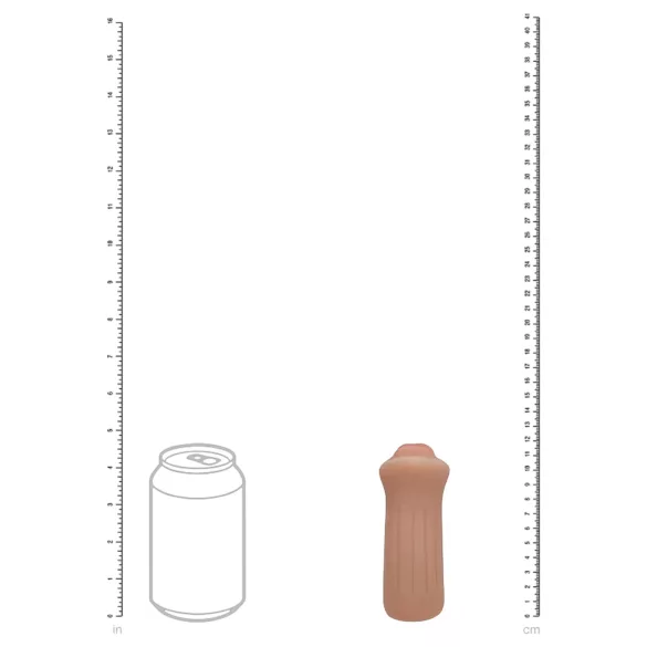 XKIN - kunstig munn-masturbator - S (mørk naturfarge)