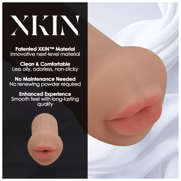 XKIN - kunstig munn-masturbator - S (mørk naturfarge)