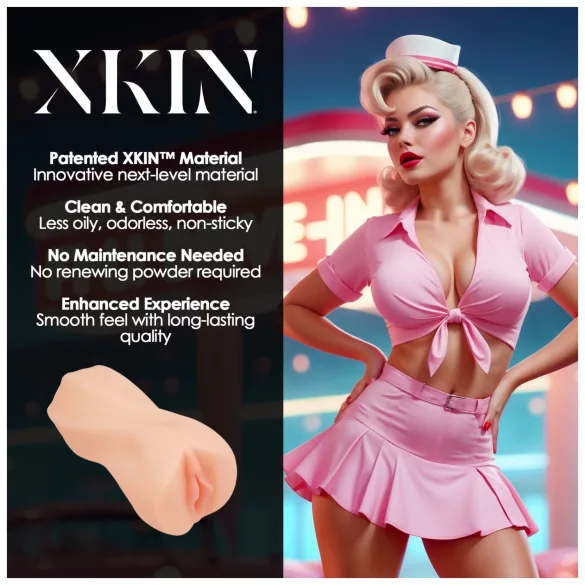XKIN Cutie Darla - realistisk kunstig vagina‑masturbator (naturfarget)