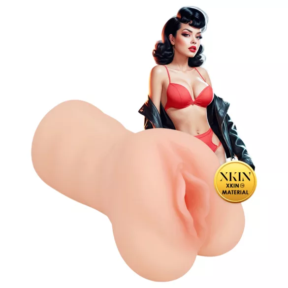 XKIN Greaser Girl Misty - realistisk kunstig vagina‑masturbator (naturfarget)