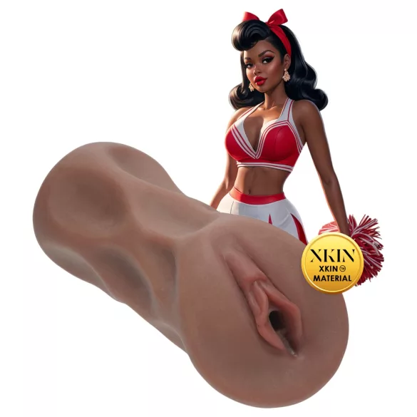 XKIN Cheerleader Cherry - realistisk vaginamasturbator (mørk naturfarge)