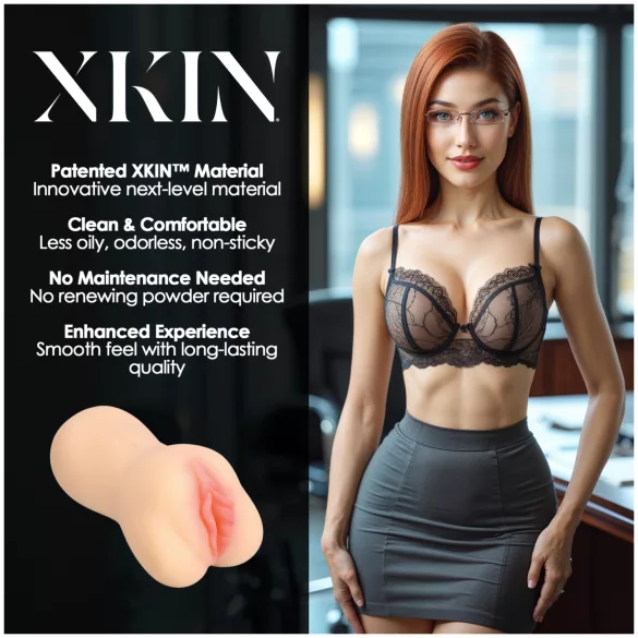 XKIN Amber Blowfiled - realistisk kunstig vagina‑masturbator (natur)