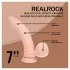 RealRock - realistisk vibrator med dobbel tetthet (hudfarget) - 18 cm