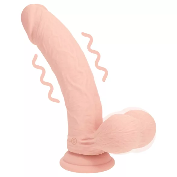 RealRock - realistisk vibrator med dobbel tetthet (hudfarget) - 20 cm