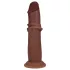 RealRock - realistisk dildo med dobbel tetthet (brun) - 15,5 cm