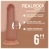RealRock - realistisk dildo med dobbel tetthet (solbrun) - 15,5 cm