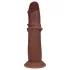 RealRock - realistisk dildo med dobbel tetthet (brun) - 18,5 cm