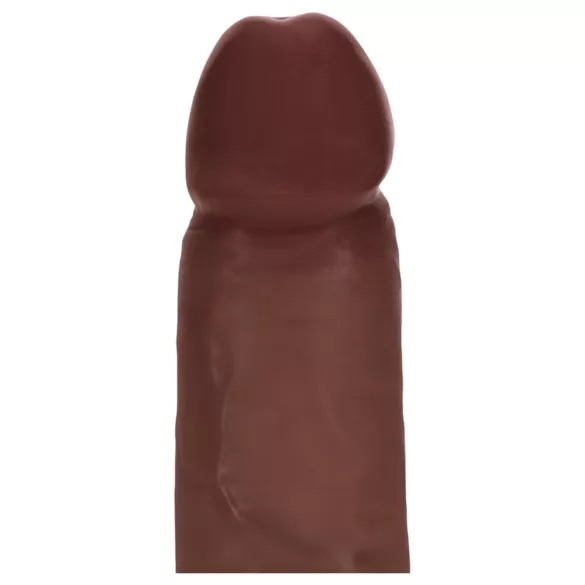 RealRock - realistisk dildo med dobbel tetthet (brun) - 18,5 cm