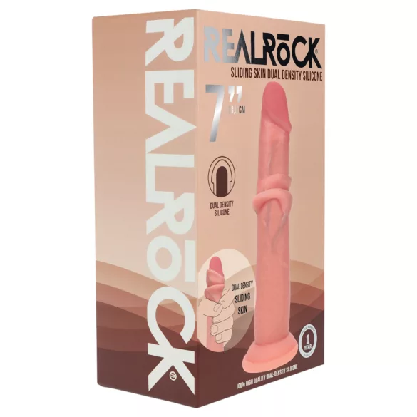 RealRock - realistisk dildo med dobbel tetthet (hudfarget) - 18,5 cm