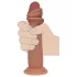 RealRock - realistisk dildo med dobbel tetthet (solbrun) - 18,5 cm