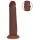RealRock - realistisk dildo med dobbel tetthet (brun) - 20,5 cm