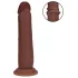 RealRock - realistisk dildo med dobbel tetthet (brun) - 20,5 cm