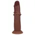 RealRock - realistisk dildo med dobbel tetthet (brun) - 20,5 cm