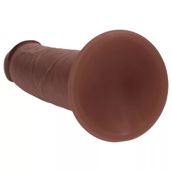 RealRock - realistisk dildo med dobbel tetthet (brun) - 20,5 cm