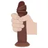 RealRock - realistisk dildo med dobbel tetthet (brun) - 20,5 cm