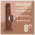 RealRock - realistisk dildo med dobbel tetthet (brun) - 20,5 cm