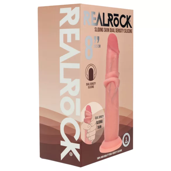 RealRock - realistisk dildo med dobbel tetthet (hudfarget) - 20,5 cm