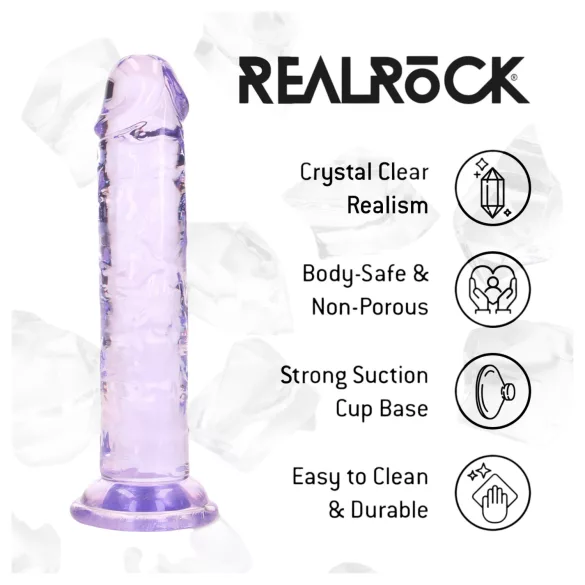 RealRock - realistisk dildo med sugekopp (lilla) - 12,7 cm