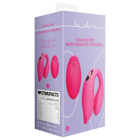 Loveline - oppladbar radiovibrator for par (rosa)