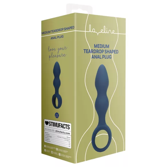 Loveline - ringformet anal dildo - medium (blå)